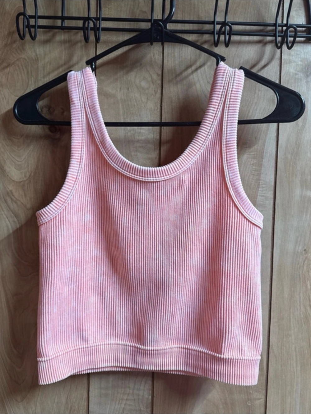 Zenana Outfitters Pink Ribbed Tank Crop Top